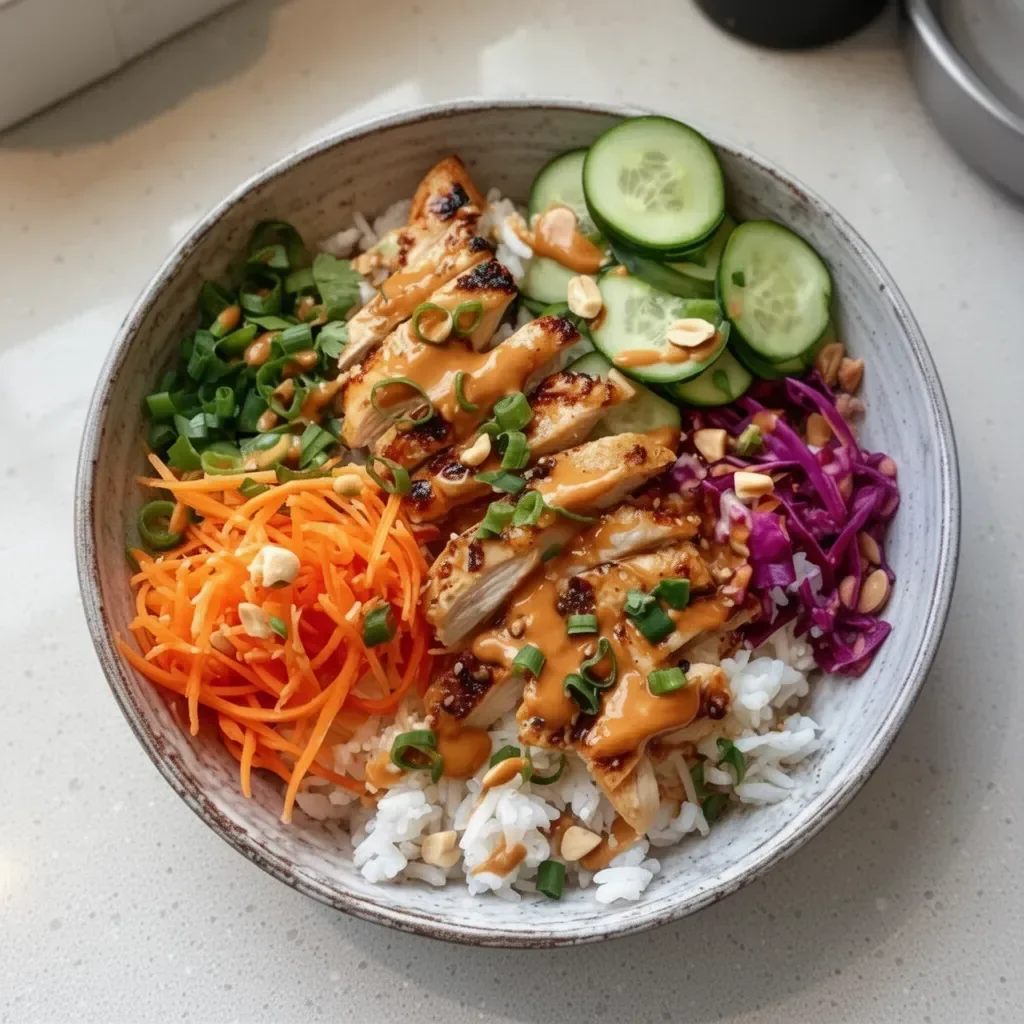 High Protein Buddha Bowl filled with colorful vegetables and grains
