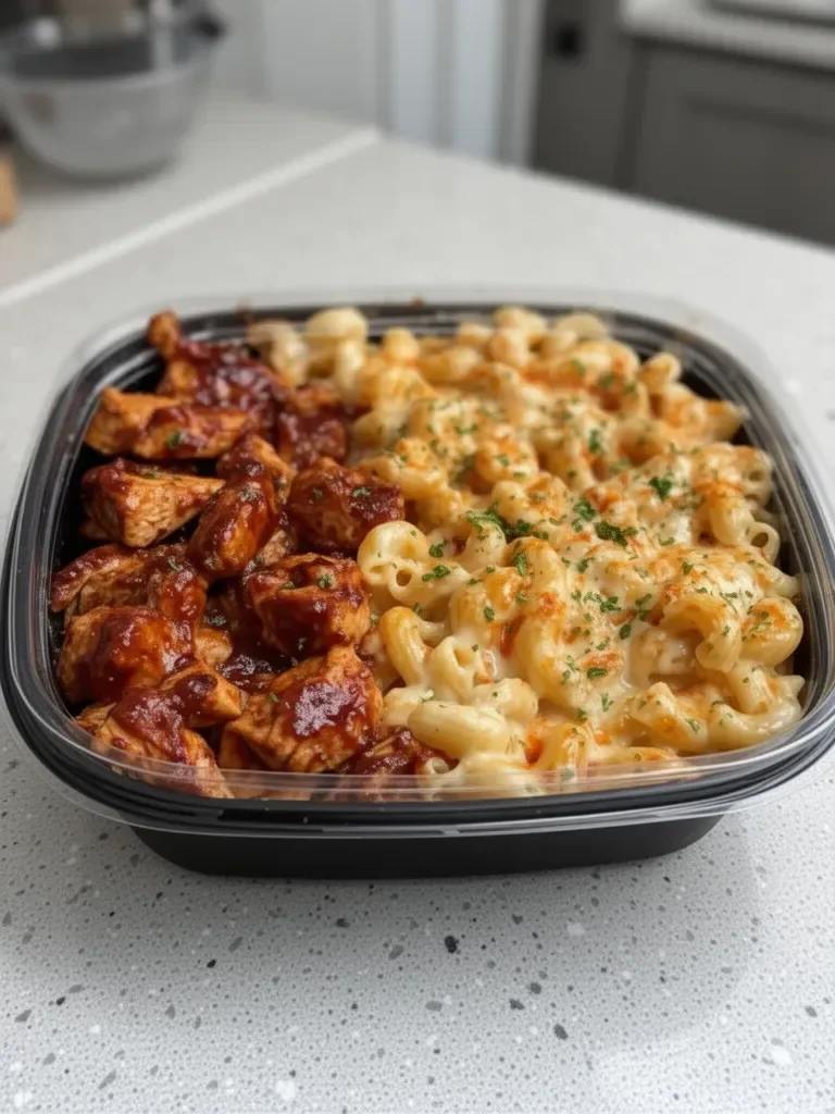High Protein Honey BBQ Chicken Mac & Cheese Meal Prep