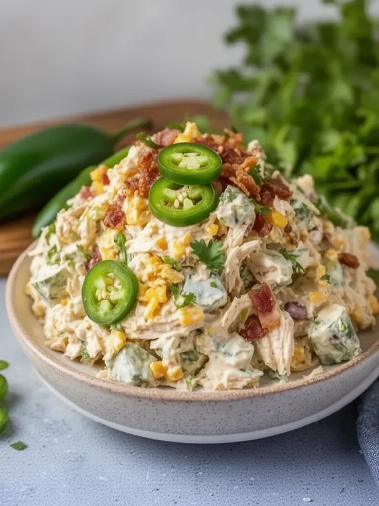 High Protein Jalapeno Popper Chicken Salad Recipe – Low Carb Chicken Salad with Bacon, Cheese & Jalapeños