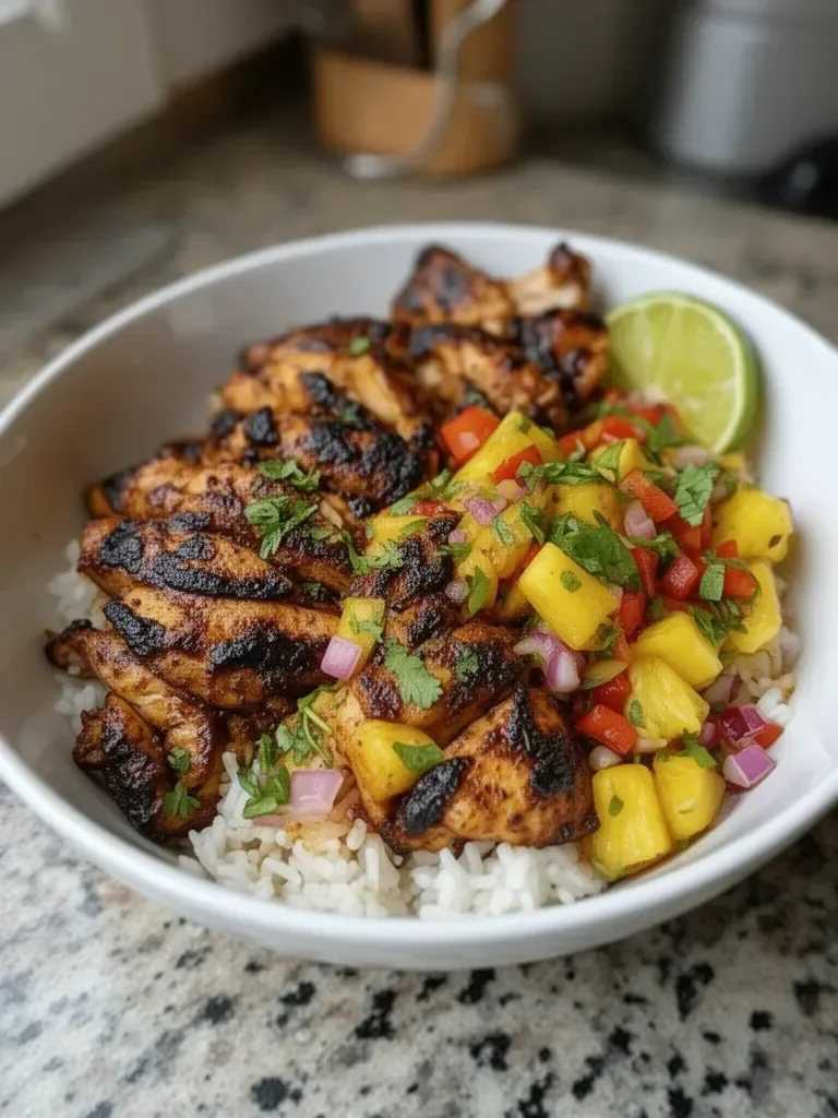 Jerk Chicken Bowl with Pineapple Salsa