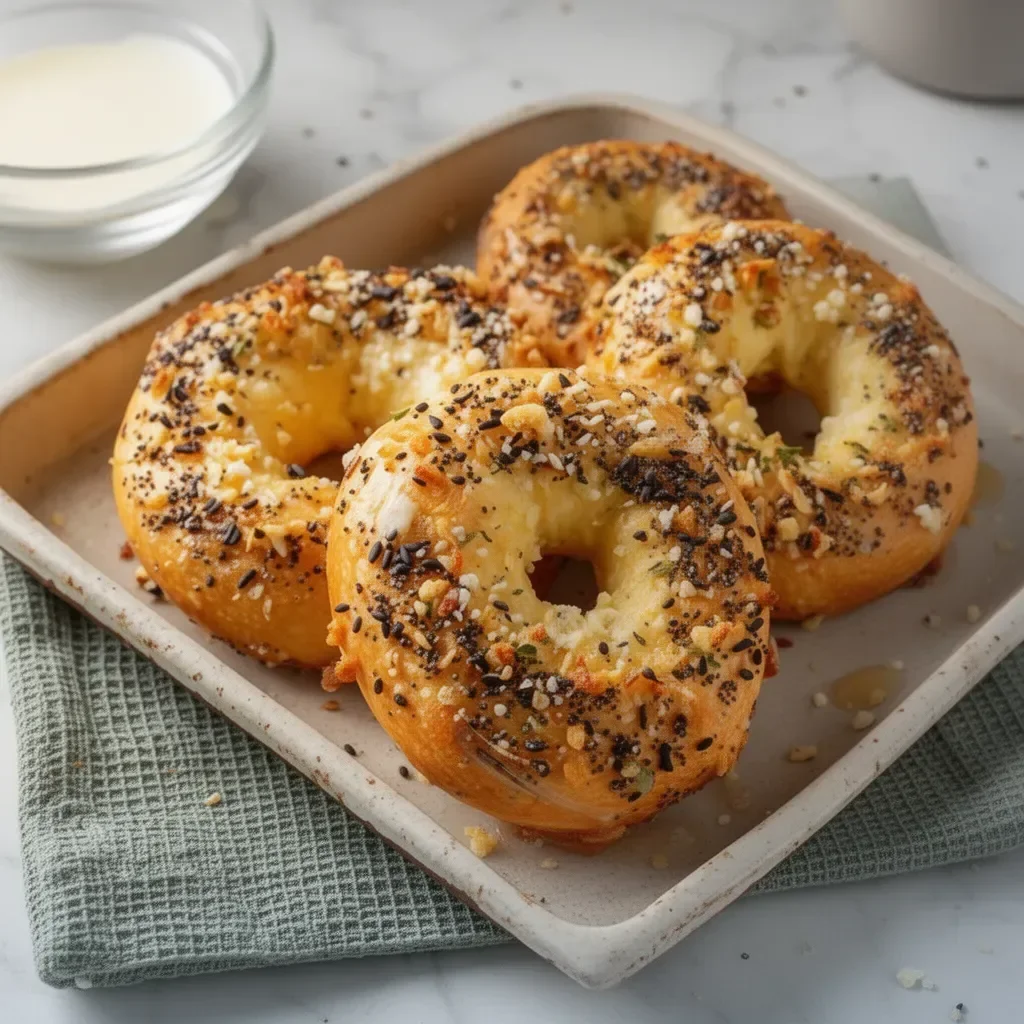 Delicious 2-Ingredient Keto Cottage Cheese Bagels ready to enjoy