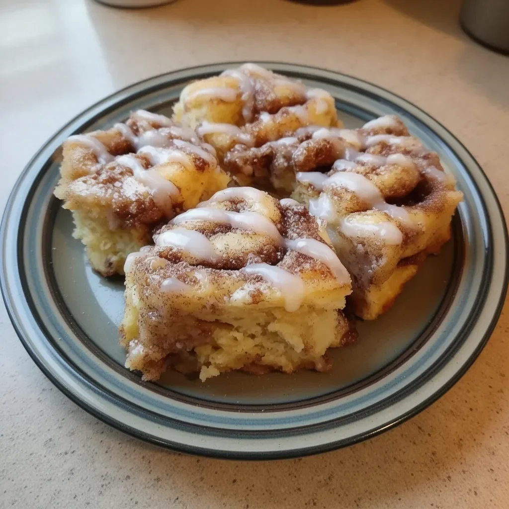 Delicious Amish Cinnamon Flop with cinnamon swirl on a plate