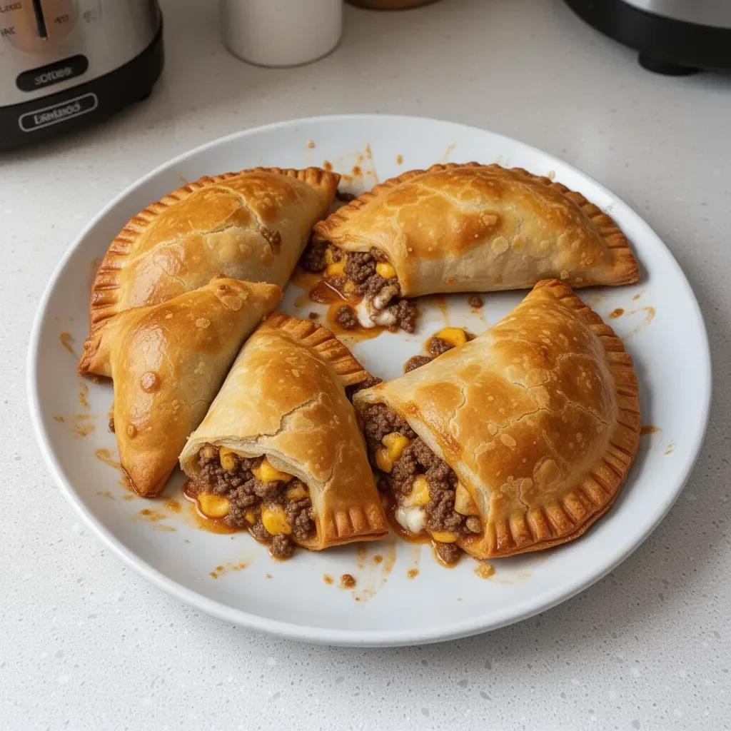 Delicious homemade Beef & Cheese Empanadas ready to be served.