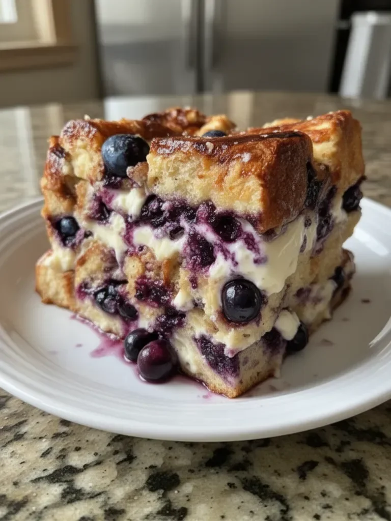 Blueberry Cream Cheese French Toast Casserole