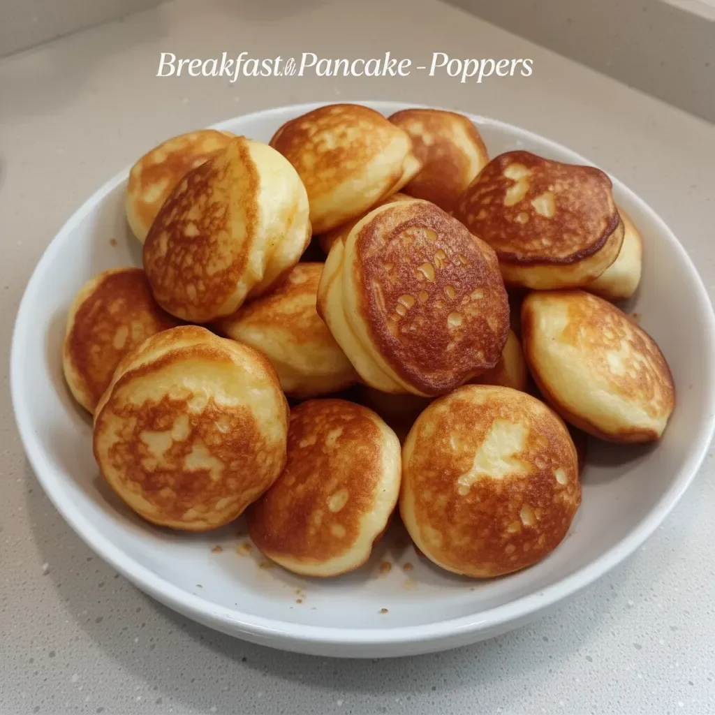 Delicious breakfast pancake poppers served on a plate, perfect for morning cravings.