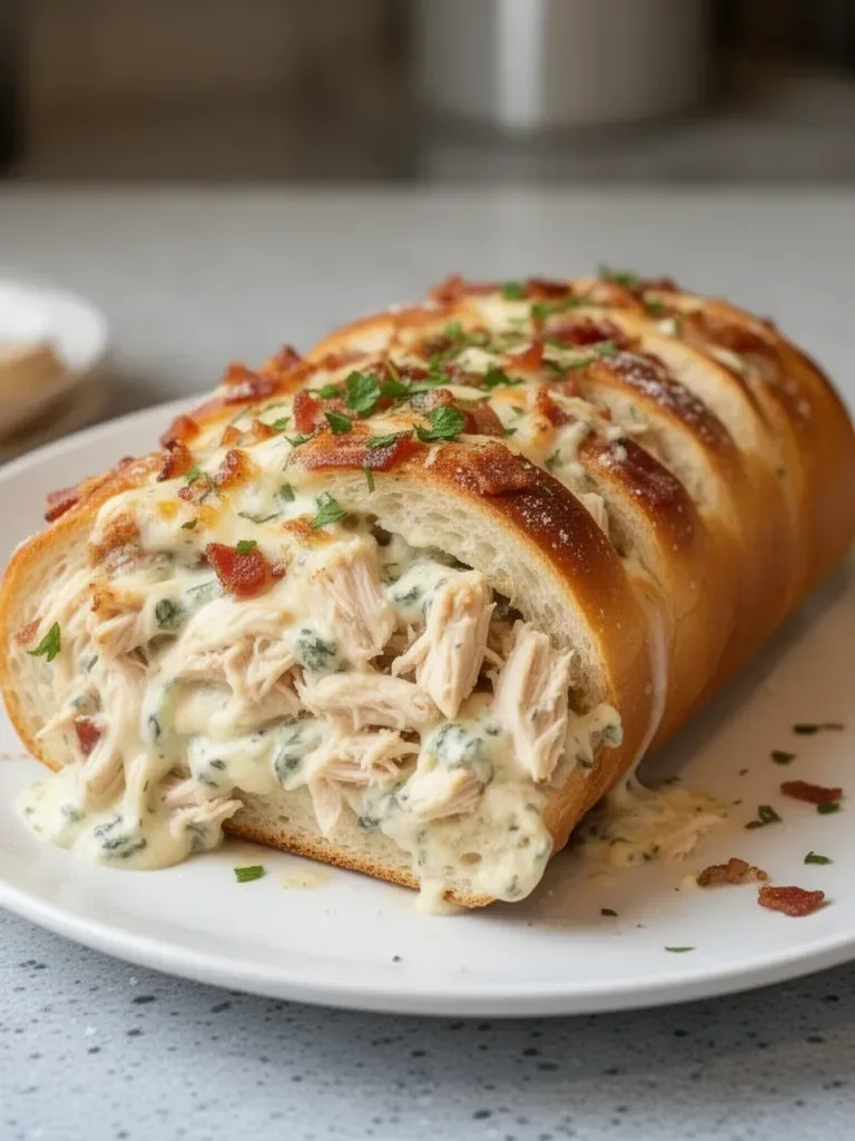 Chicken Bacon Ranch Stuffed Bread
