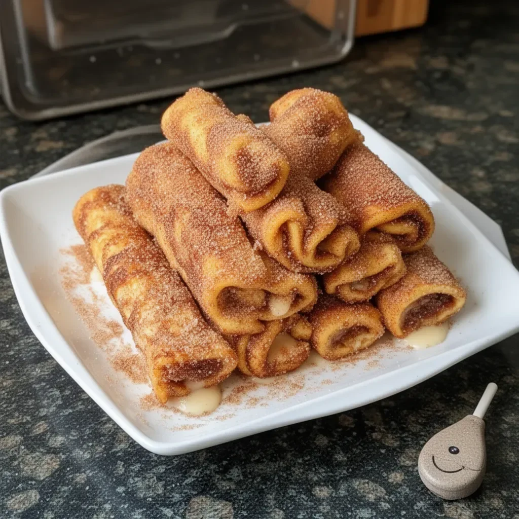Delicious Cinnamon Sugar French Toast Roll-Ups served on a plate