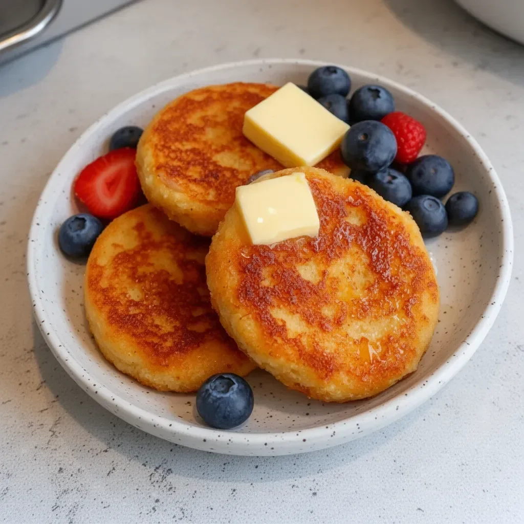 Delicious Classic French Toast Biscuits served with syrup and berries