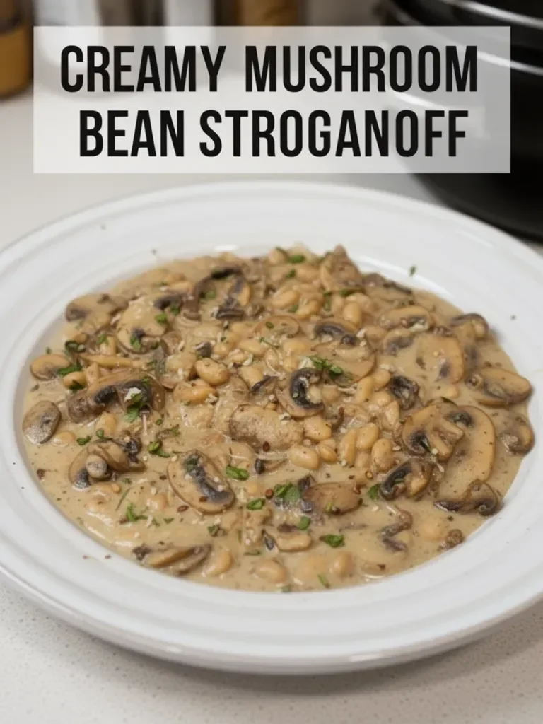 Creamy Mushroom Bean Stroganoff