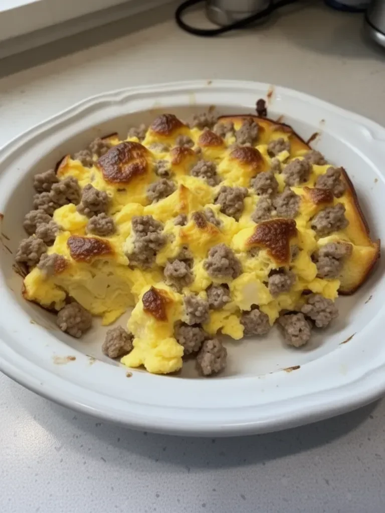 Easy Sausage Breakfast Casserole (4 Ingredients!)