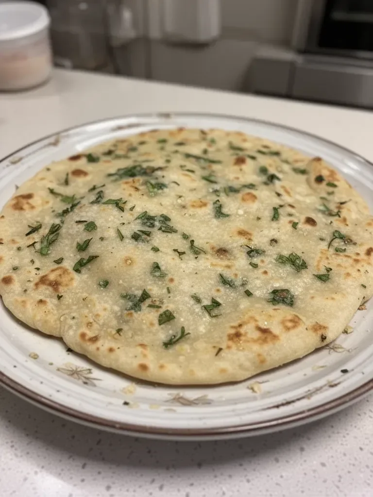 Garlic Flatbread Recipe with Liquid Batter - No Knead, No Dough