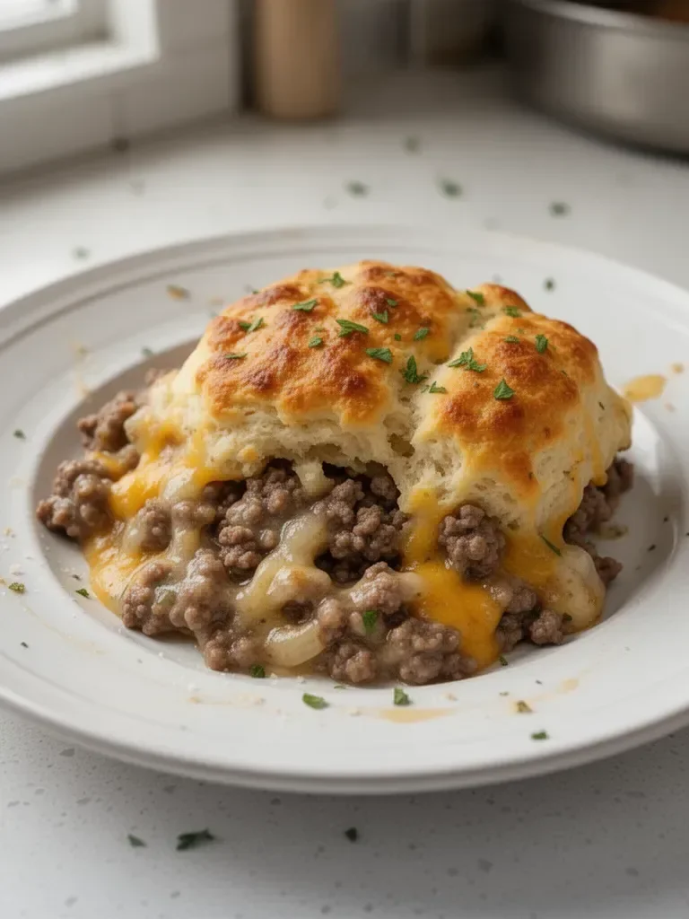 Ground Beef and Biscuit Bake