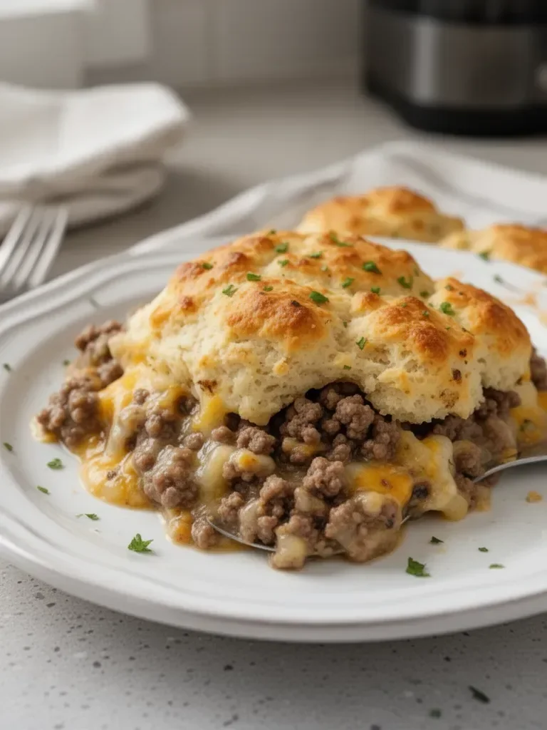 Ground Beef and Biscuit Bake