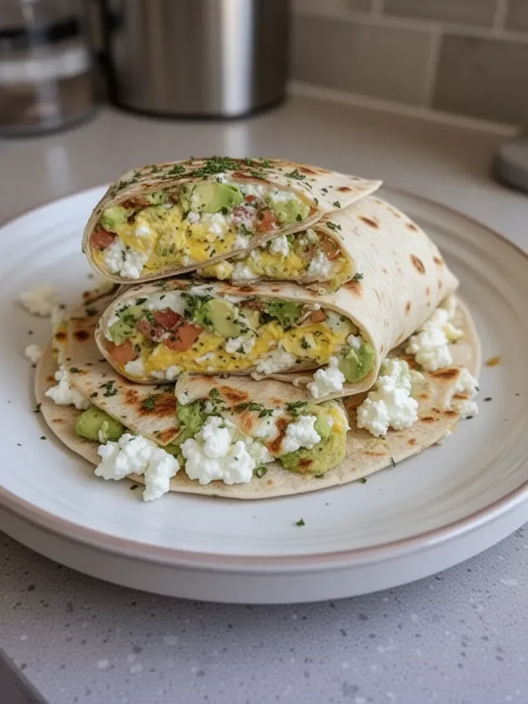 High-Protein Breakfast Wrap with Cottage Cheese and Avocado