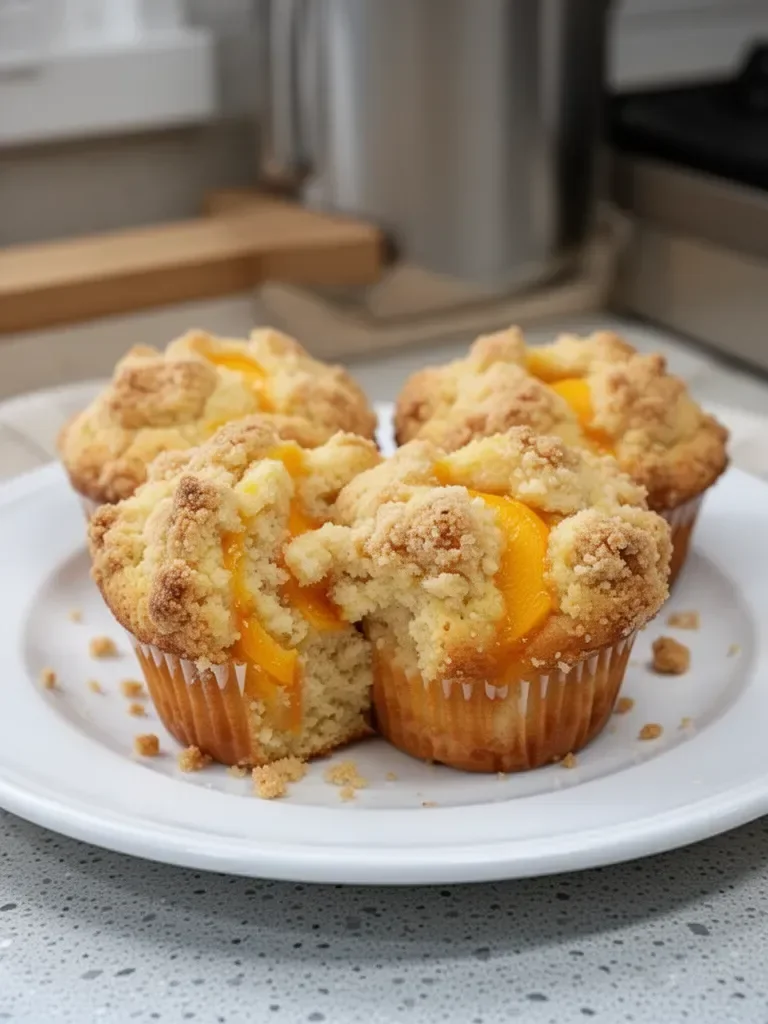 Homemade Peach Cobbler Muffins
