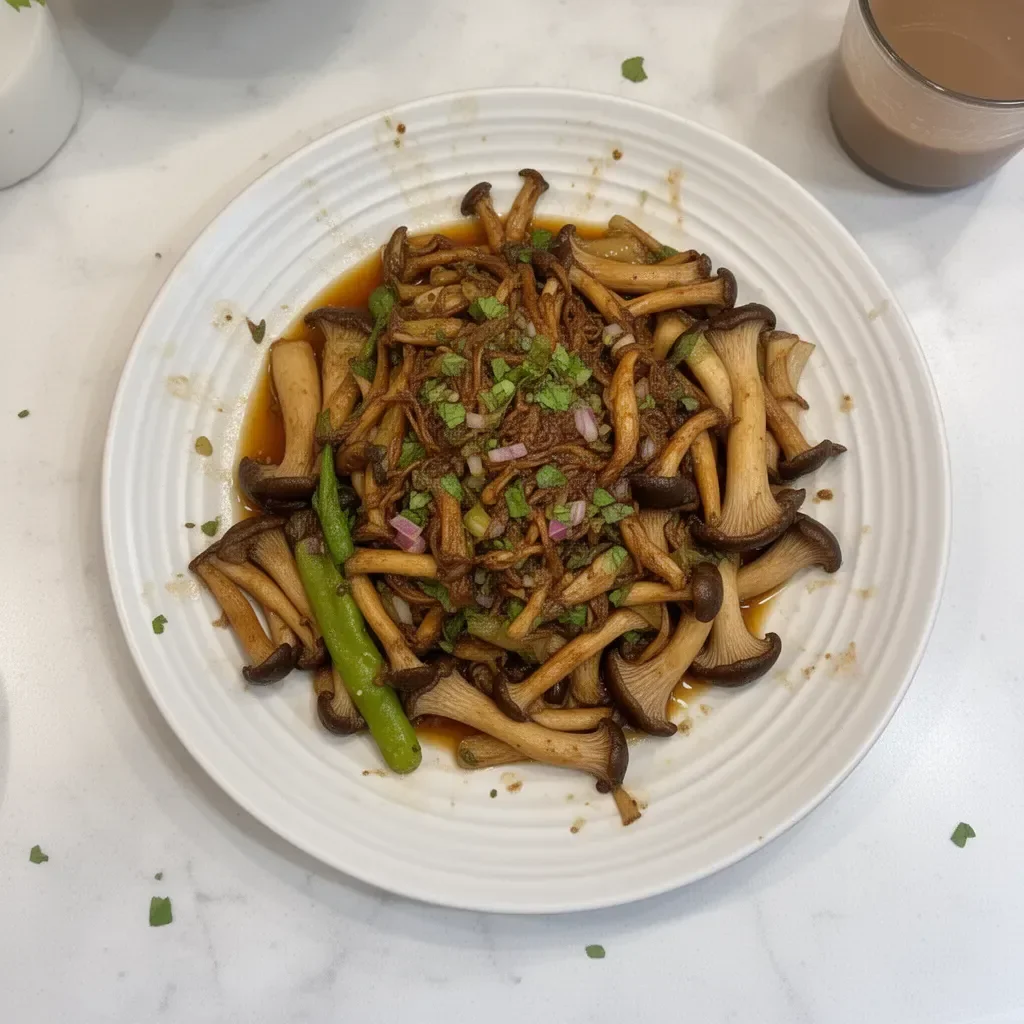Delicious King Oyster Mushroom dish prepared with fresh ingredients