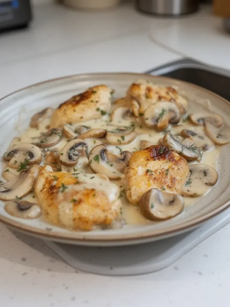 MUSHROOM ASIAGO CHICKEN