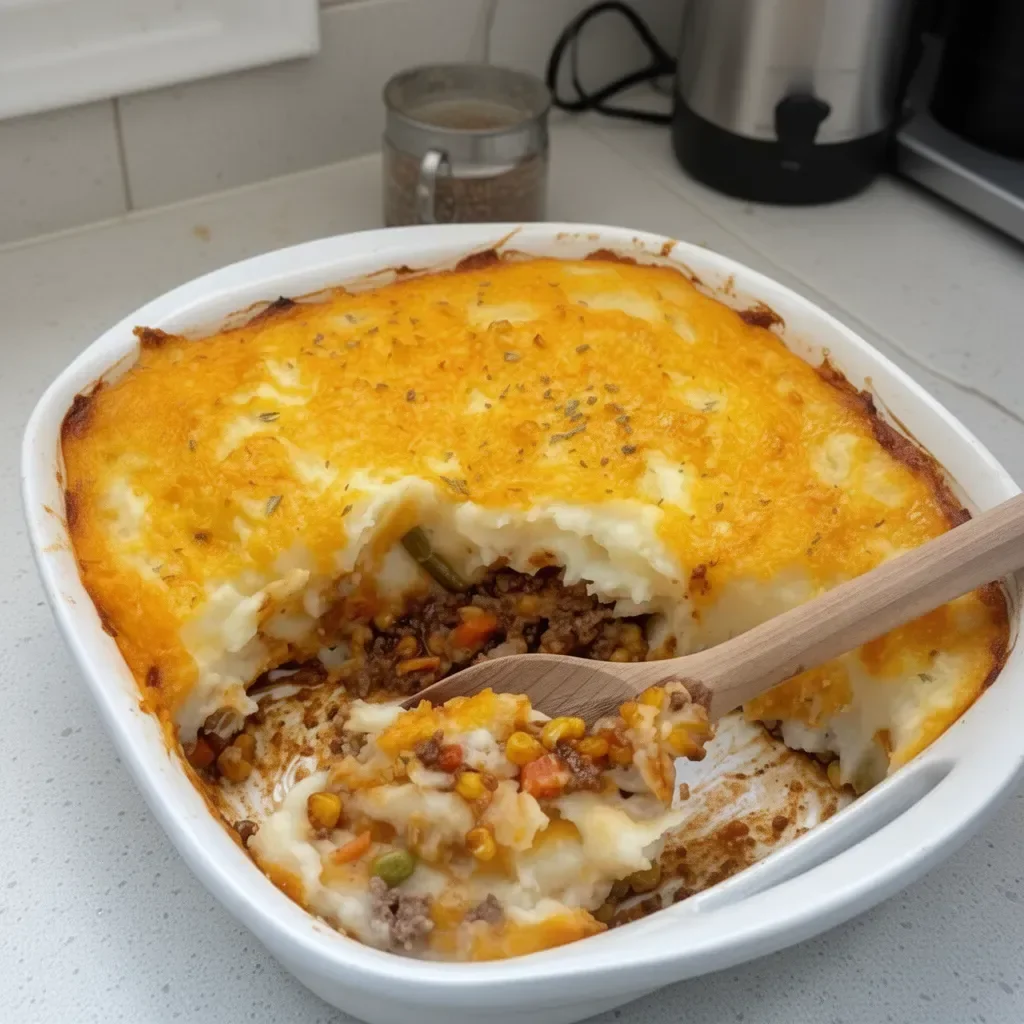 Delicious quick and easy Shepherd's Pie made with ground beef