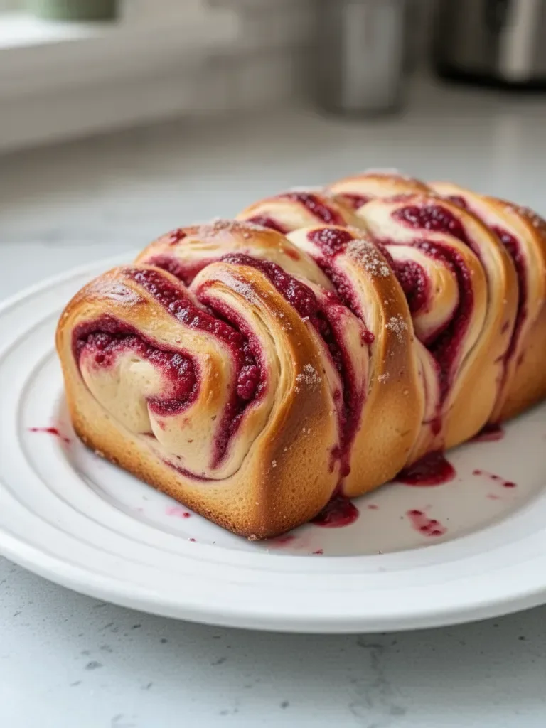 Raspberry Swirl Brioche Loaf