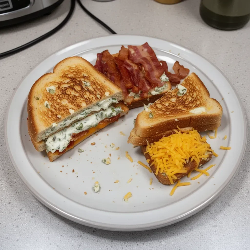 Delicious roasted jalapeno popper grilled cheese sandwich with melted cheese