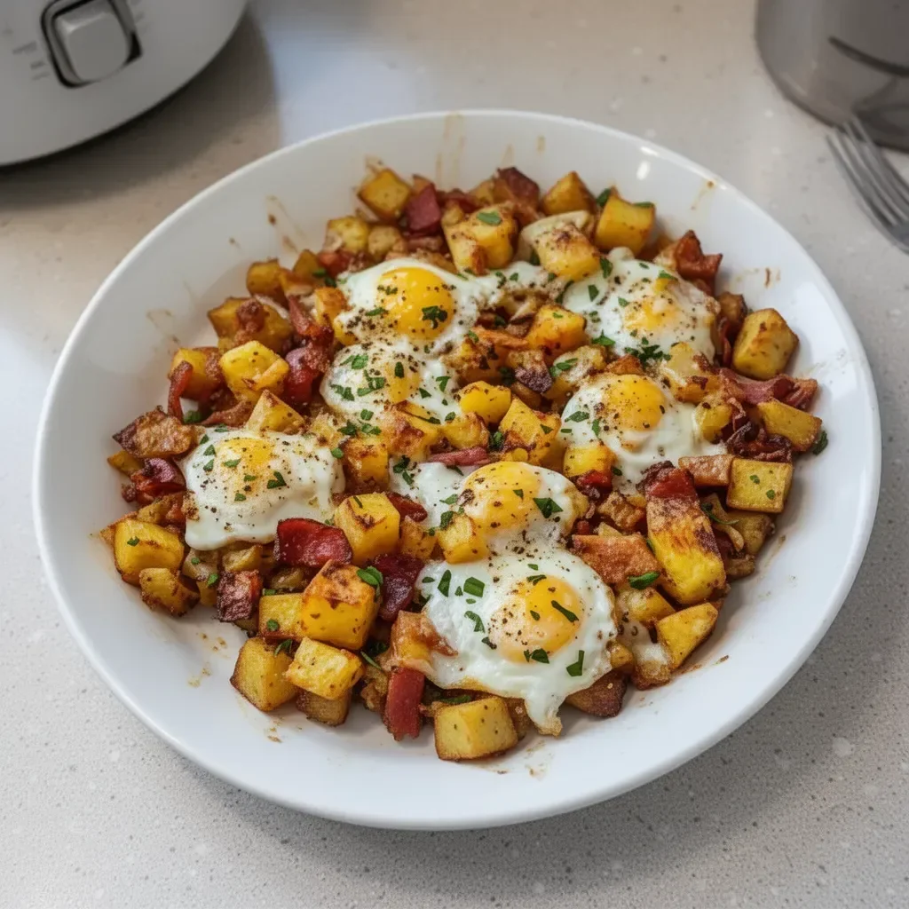 Savory breakfast hash with potatoes, veggies, and protein for a hearty meal