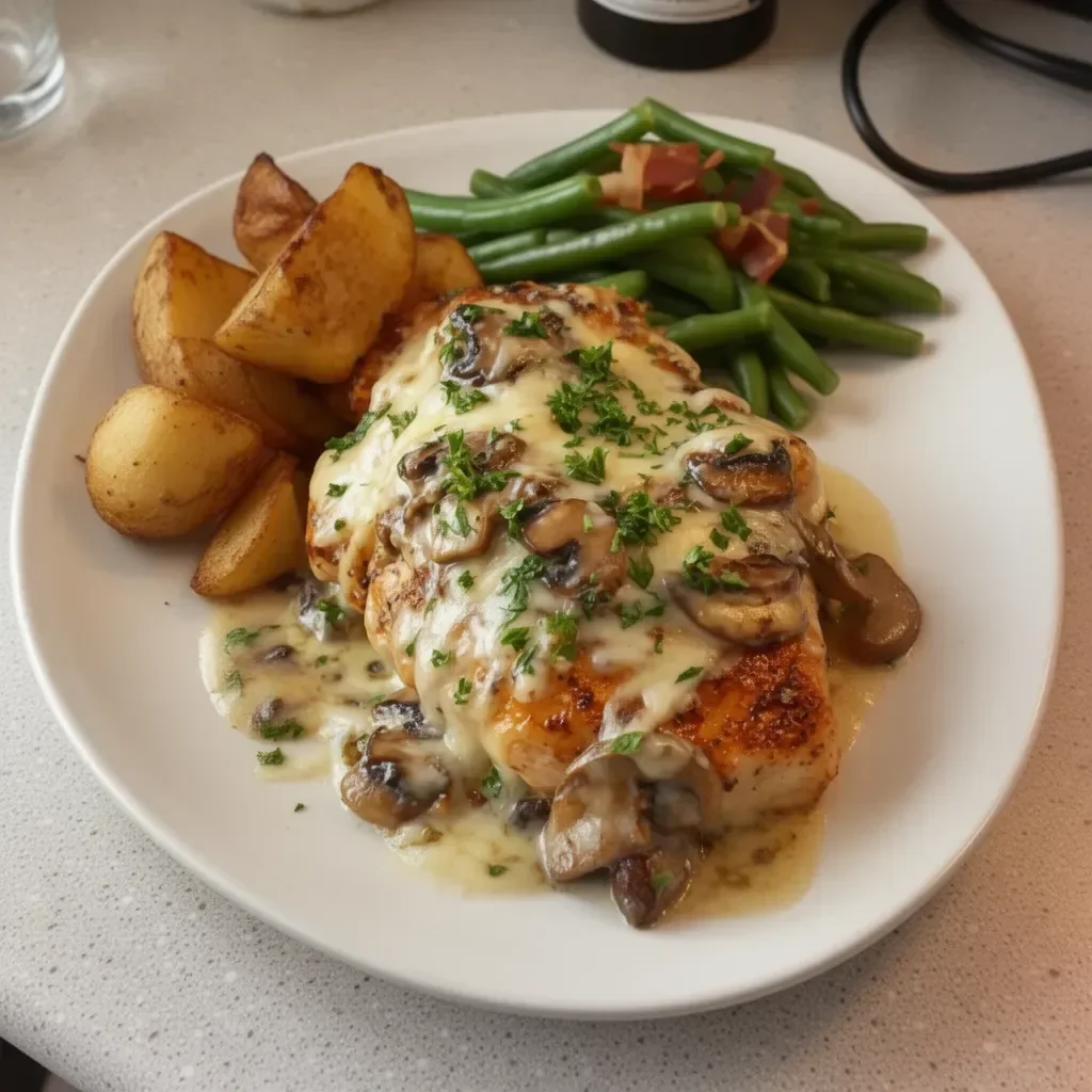 Delicious Texas Roadhouse smothered chicken topped with savory flavors