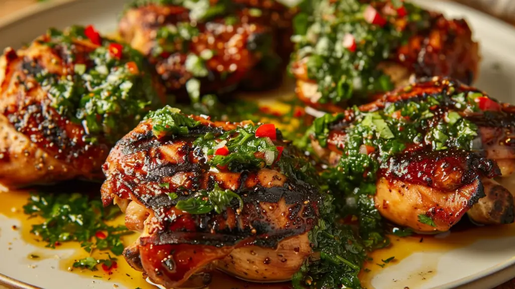 Grilled Chicken Thighs with Chimichurri
