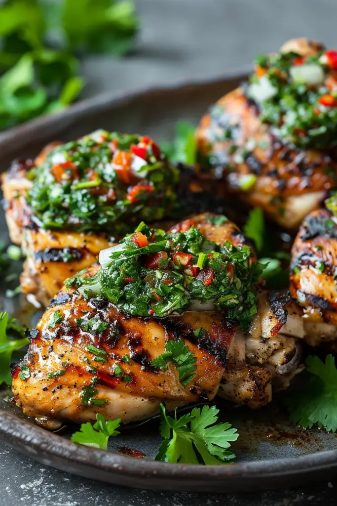 Grilled Chicken Thighs with Chimichurri
