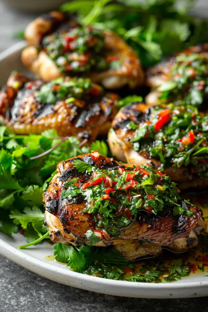 Grilled Chicken Thighs with Chimichurri