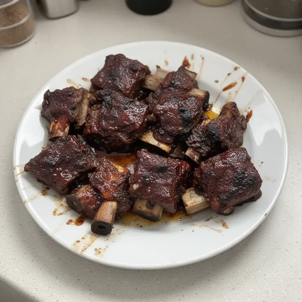 Delicious BBQ Beef Short Ribs served on a platter with sauce and sides