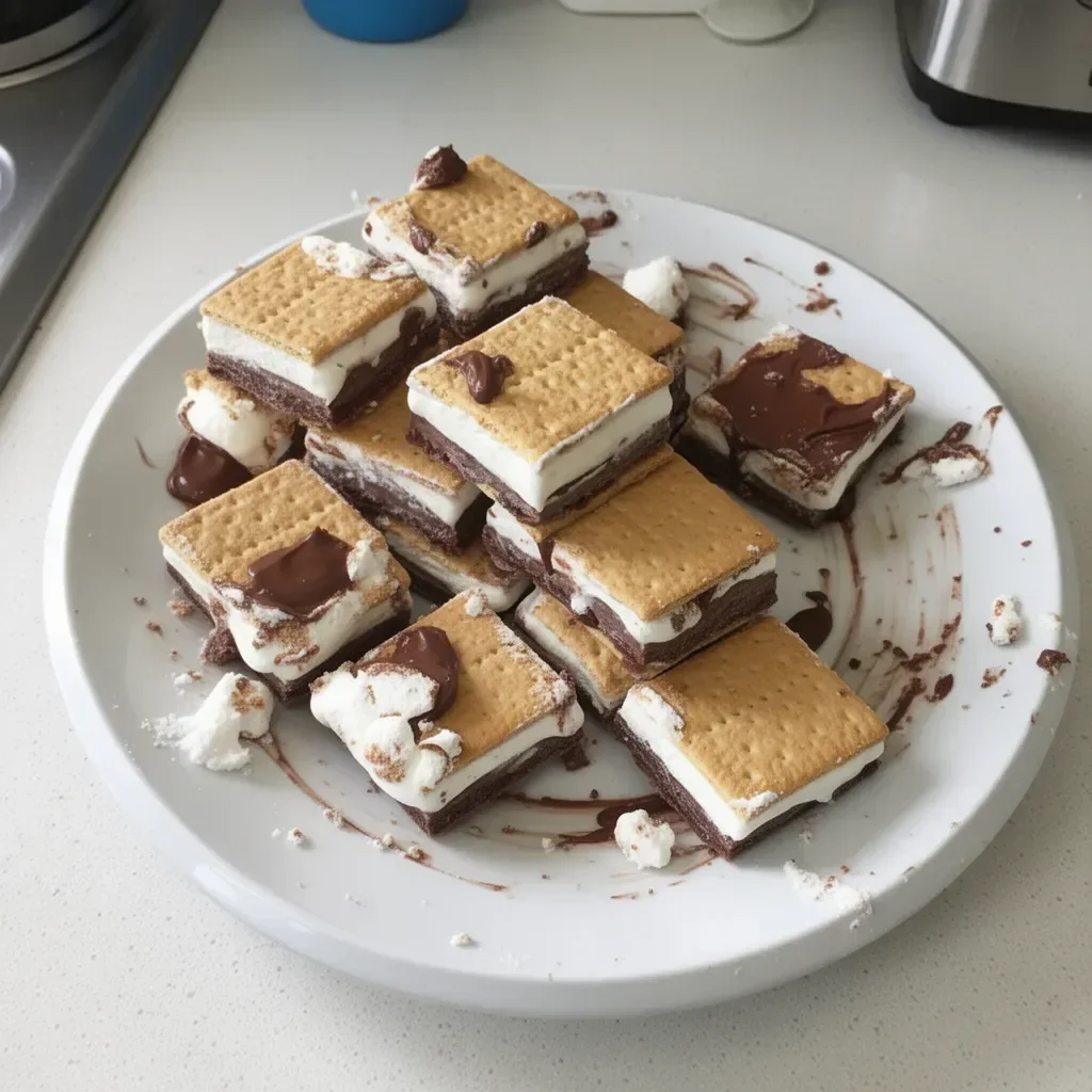 Delicious frozen S'more bars topped with graham crackers and melted chocolate.