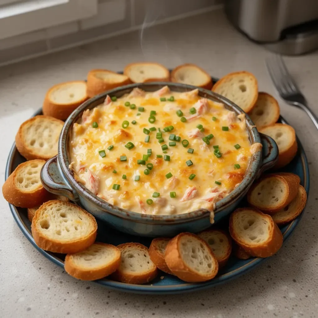 Delicious Joe's Crab Shack crab dip served with tortilla chips